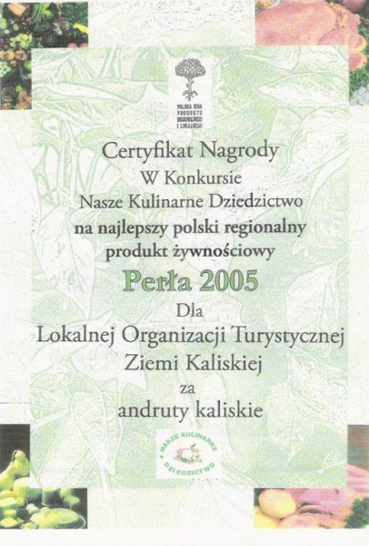 perła 2005 certyfikat